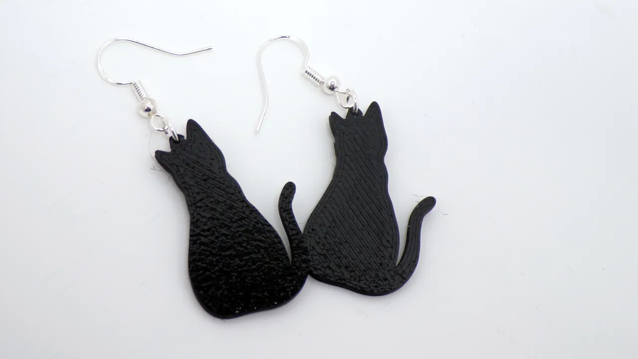 Shadow Cat Earrings view 3
