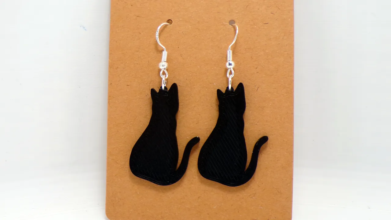 Shadow Cat Earrings view 4