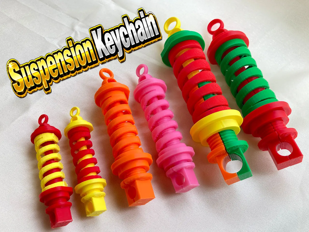 Suspension Keychain with 3D Printed Spring＿吉田工房 view 2