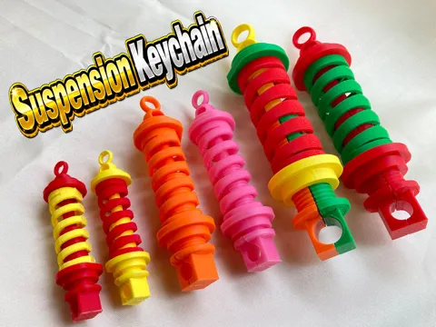 Suspension Keychain with 3D Printed Spring＿吉田工房 view 2