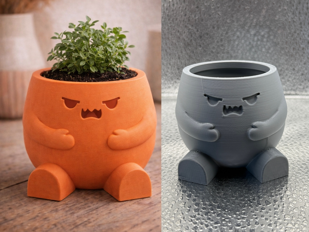 Cute Angry Planter Pot Funny Kawaii Home Decor