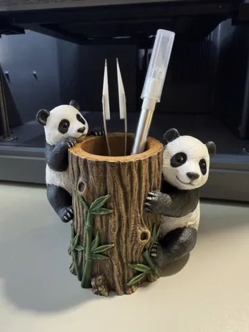 Organizador: Cute Panda Tree Trunk Pen Holder & Desk Organizer. — vista de referencia 2