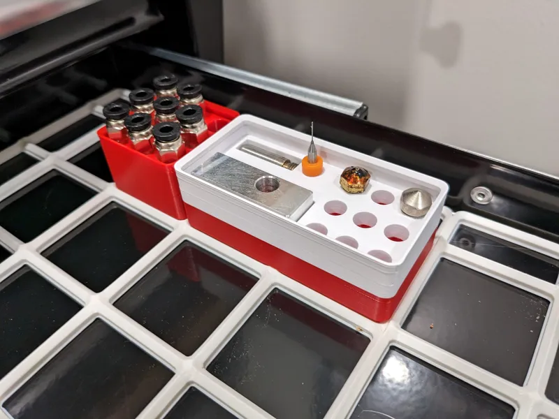 Gridfinity Hotend + Nozzle Bin for Wanhao i3/Maker Select