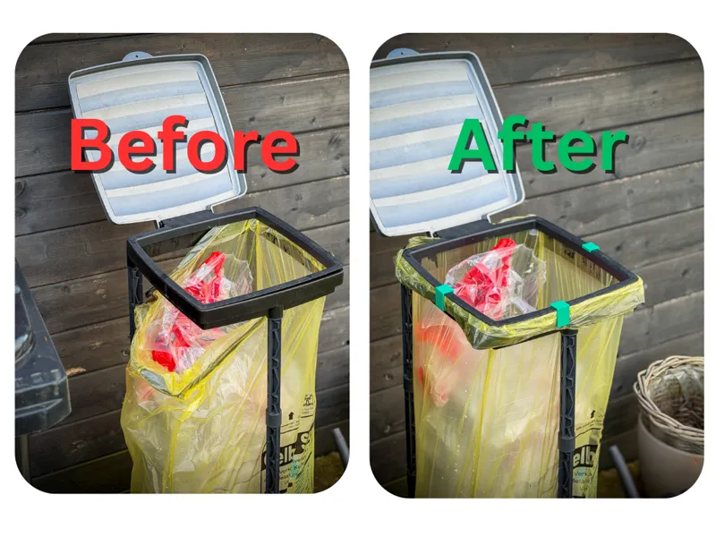 Bag Saver: Anti-Slip Clip for Trash Stands