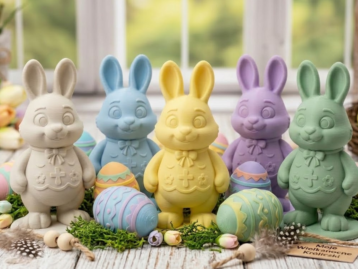 Cute Easter Bunny with cross Spring Decoration