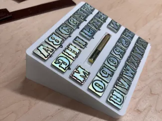 Leather Alphabet Stamp Holder