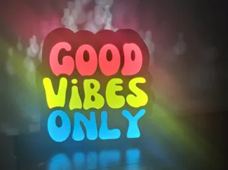 Good Vibes Only Lightbox - Retro Style Text