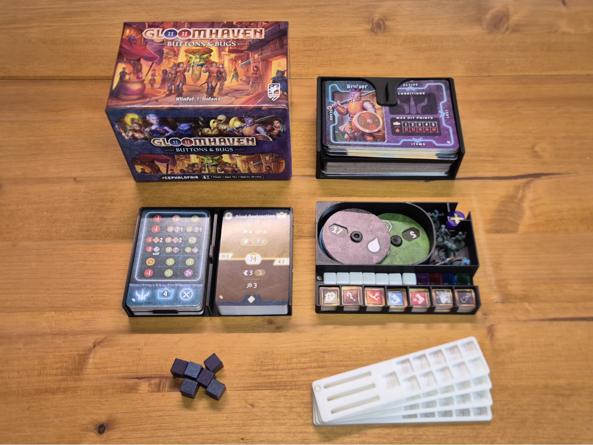 Gloomhaven Buttons & Bugs Box Insert Organizer v2