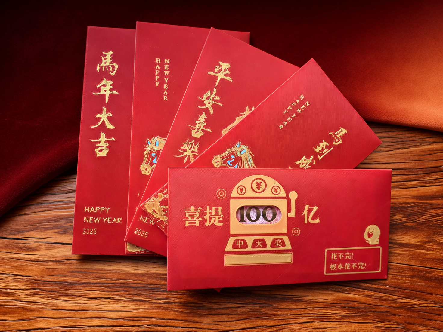 Miniatura 6 do modelo 3D 「大奖版」可定制祝福红包（3D折纸款）