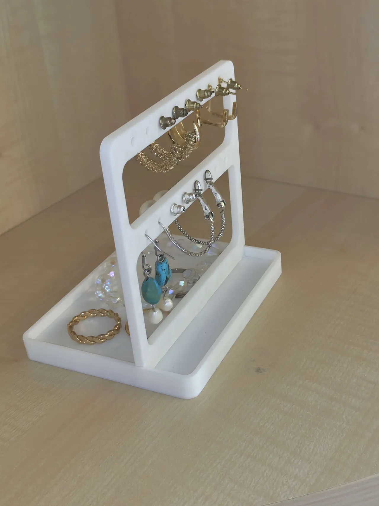 Mini Jewelry Organizer – Earring Stand with Tray view 4