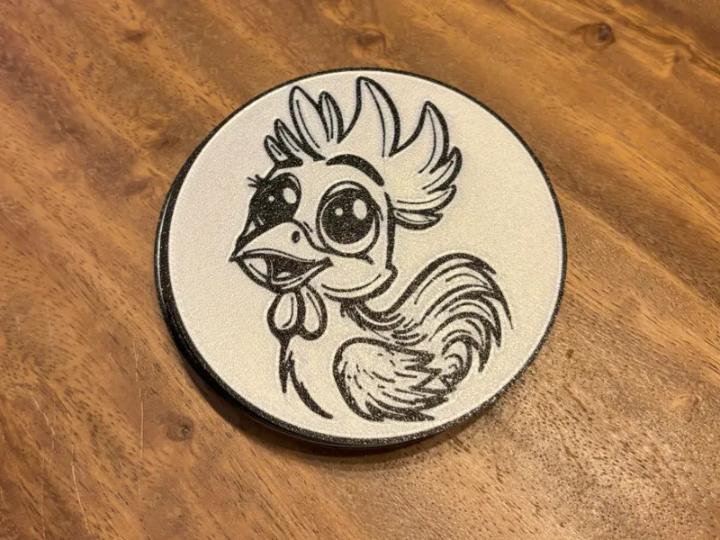 Cute rooster coaster