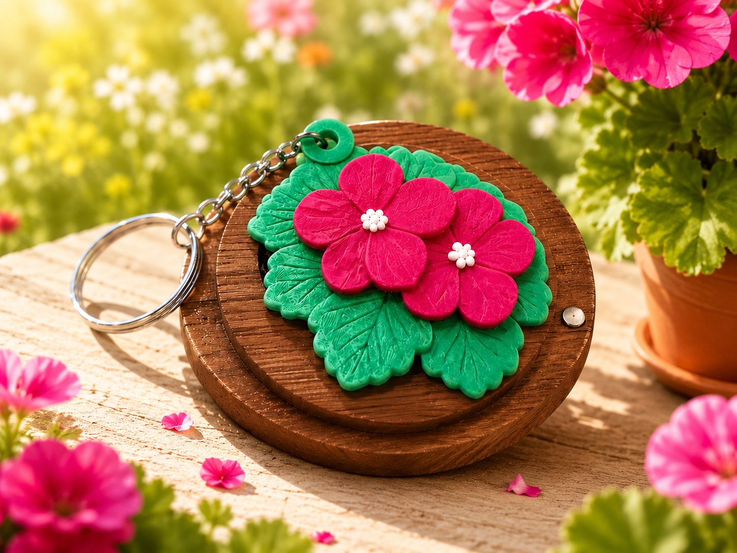 Sweet Spring Bloom Floral Keychain