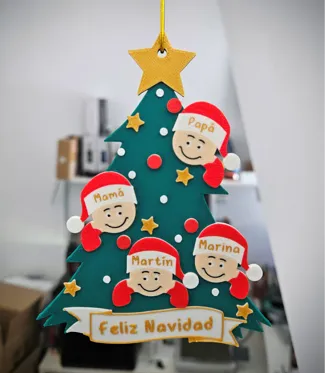 Family christmas ornament (Spanish/English)