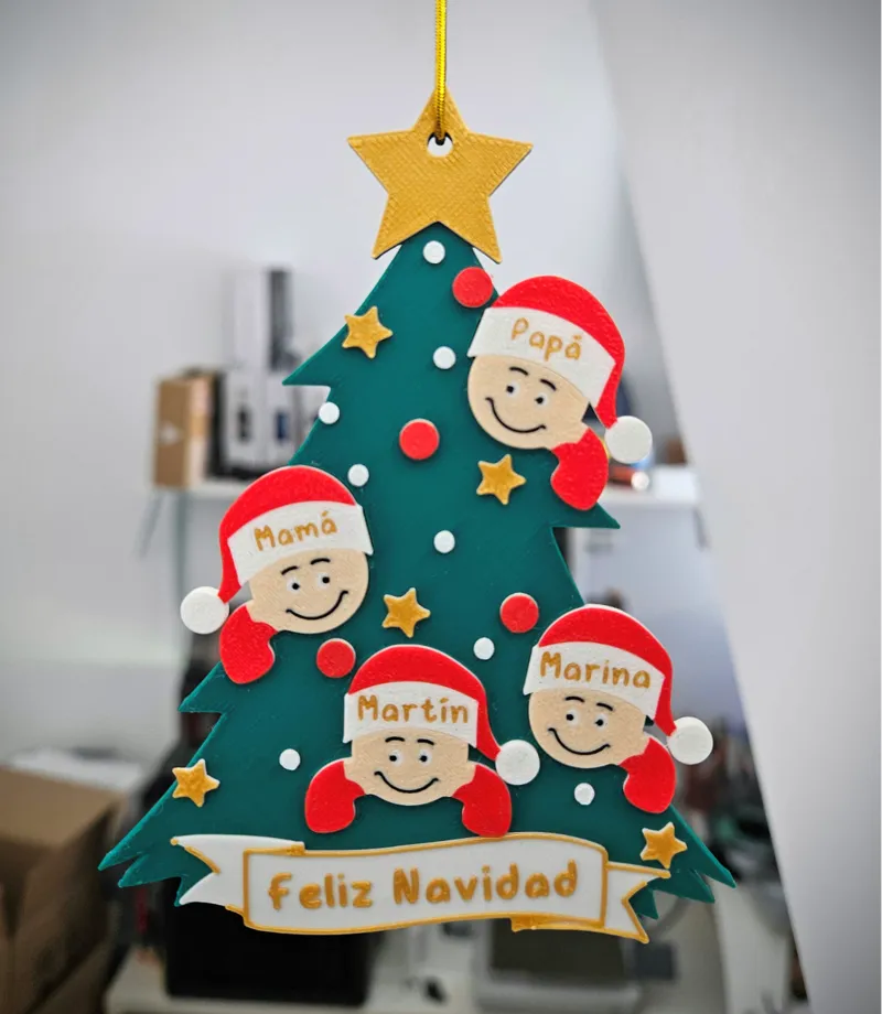 Family christmas ornament (Spanish/English)