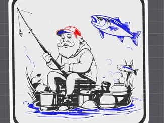 Old Man Fishing Coaster