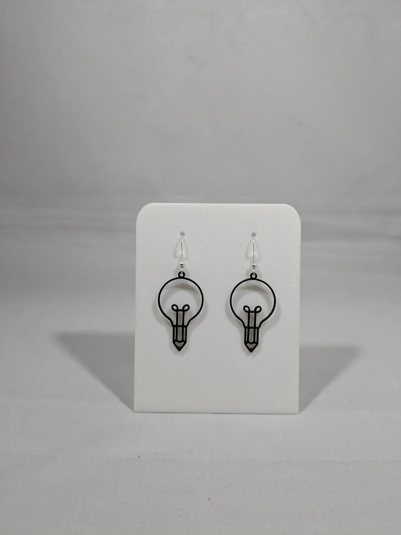 Lightbulb pencil earrings view 4