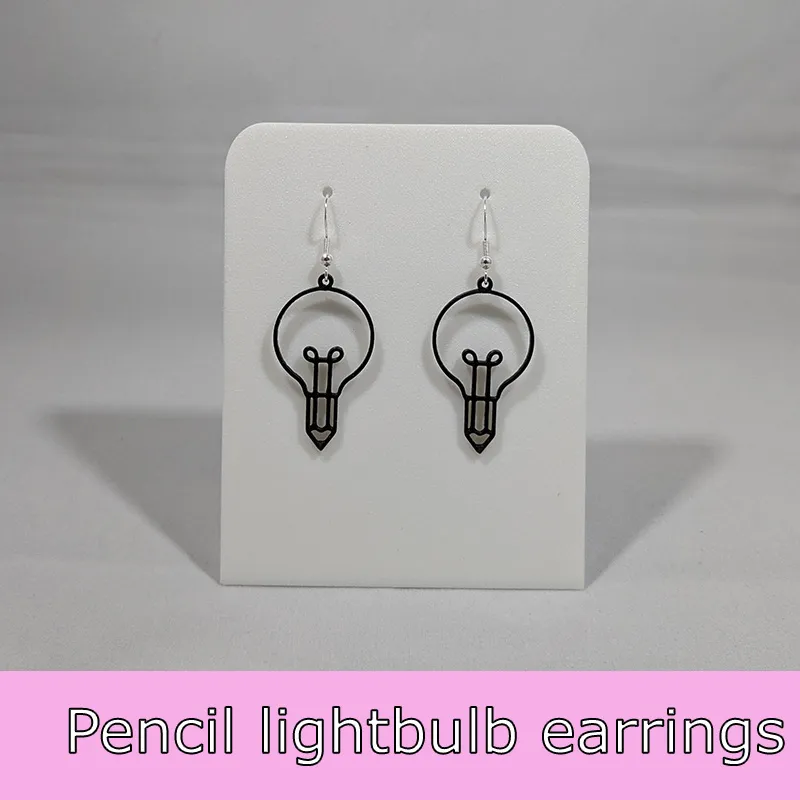 Lightbulb pencil earrings view 2