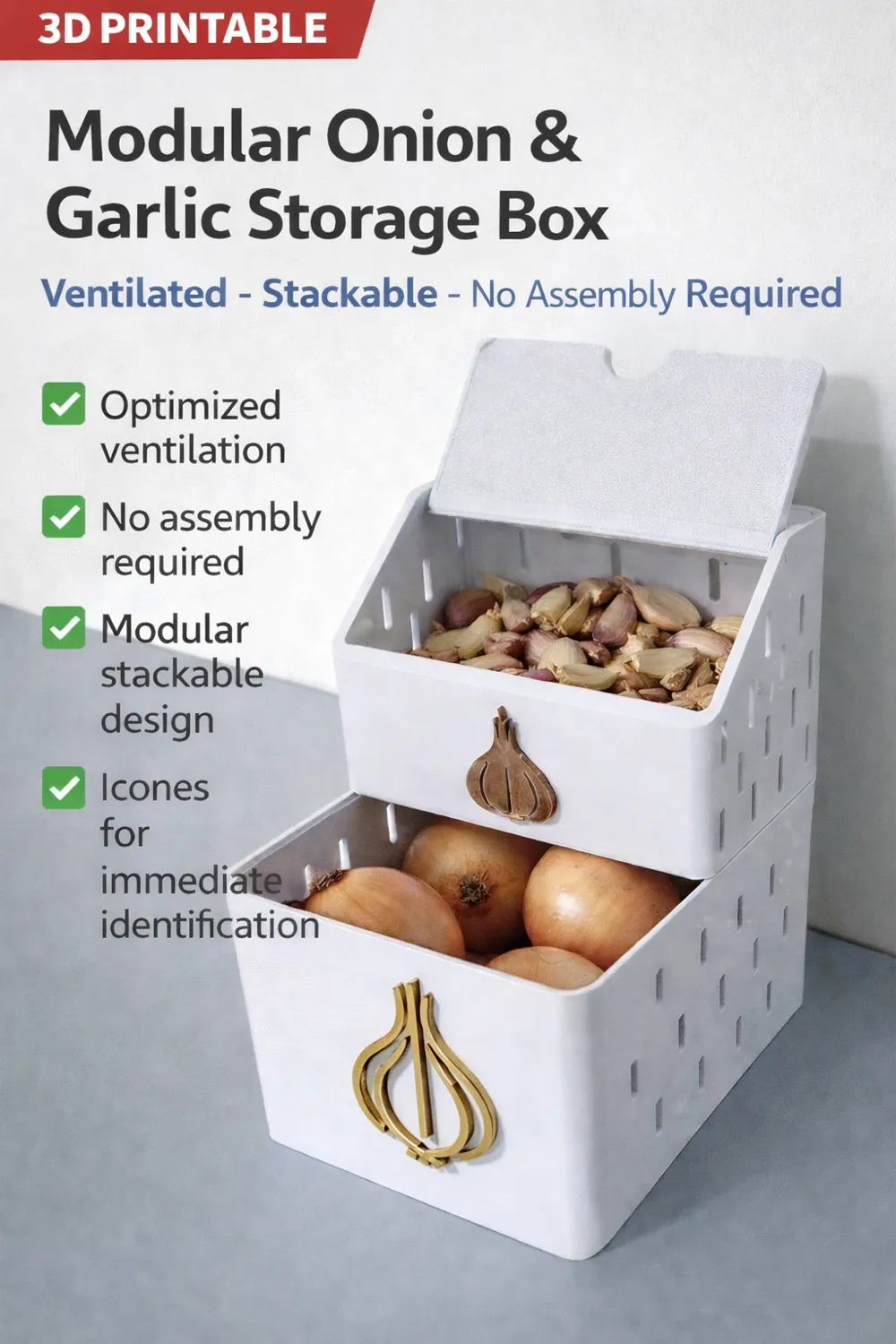 Modular Onion & Garlic Storage - IKEA Inspired - Free 3D Print Model ...