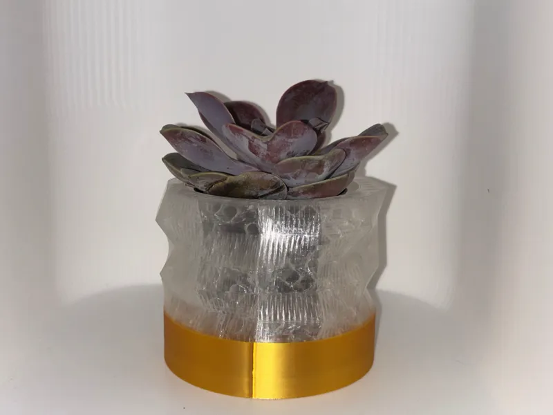 Gold and Crystal Succulent Planter v3 (Small)
