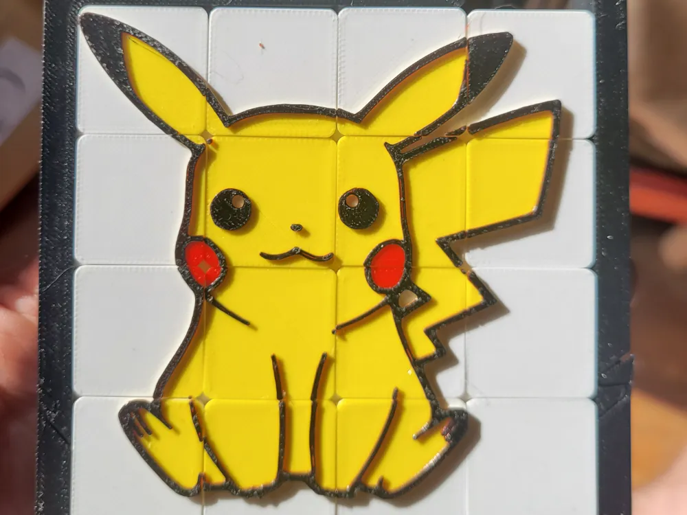 Pikachu Sliding Puzzle 4×4 Multicolor – AMS/Manual - Free 3D Print ...