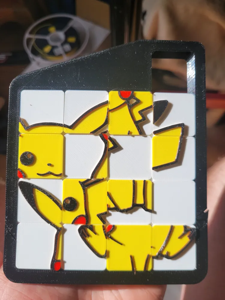 Pikachu Sliding Puzzle 4×4 Multicolor – AMS/Manual - Free 3D Print ...