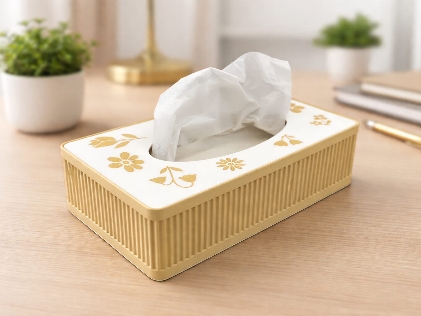 Tissue Box mit Wendedeckel - Blumen design 