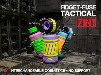 Fidget-Fuse Tactical 7-in-1 Snap-Fit Fidget Toy