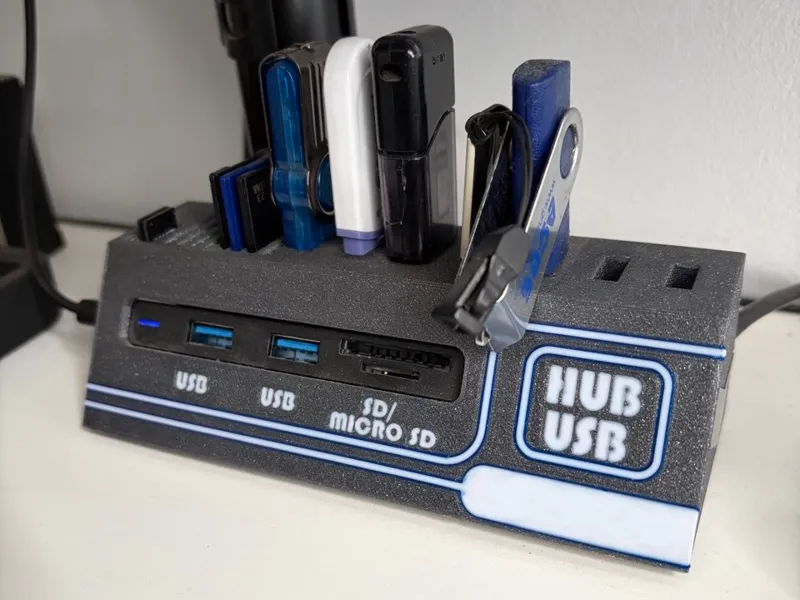 HUB USB Dock – Organizador de pendrives y SD