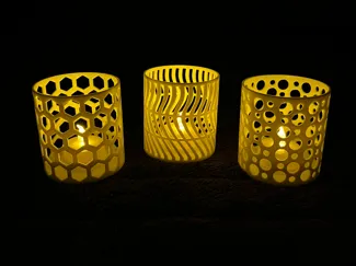 Modern Geometric Tealight Holder Set (LED Only)