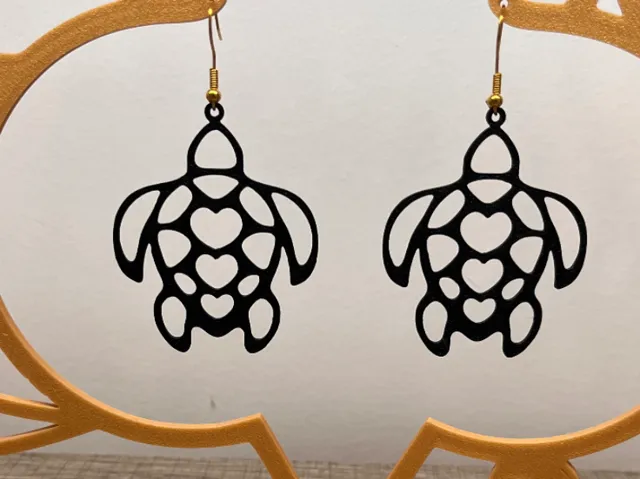 Earrings - Tortoise and Heart
