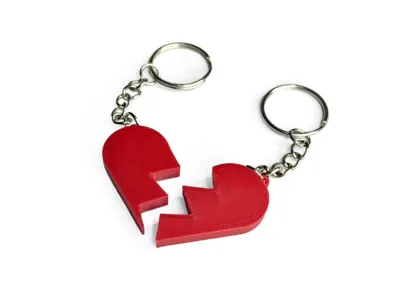 Heart Keychains - Matching Couple Keyrings Set