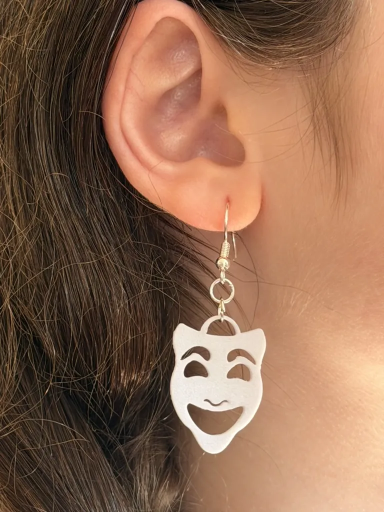Theater Mask Earrings Comedy/Tragedy view 2