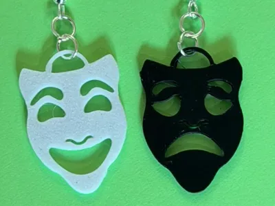 Theater Mask Earrings Comedy/Tragedy