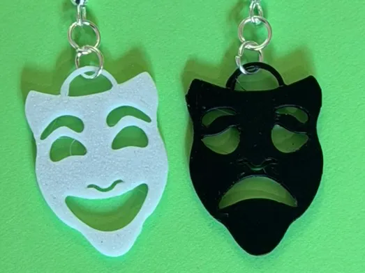 Theater Mask Earrings Comedy/Tragedy