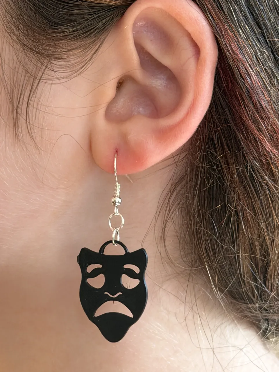 Theater Mask Earrings Comedy/Tragedy view 3