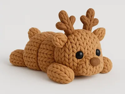 Flexi Knitted Deer Cute Articulated Toy