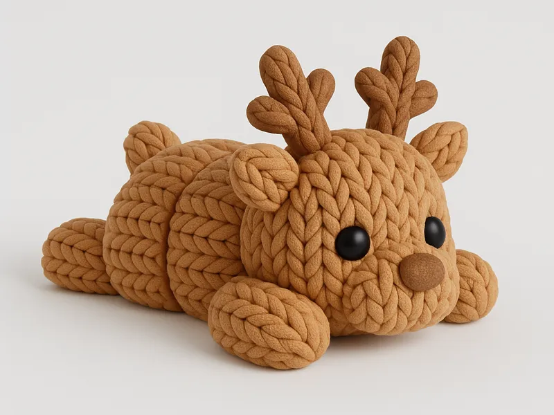 Flexi Knitted Deer Cute Articulated Toy