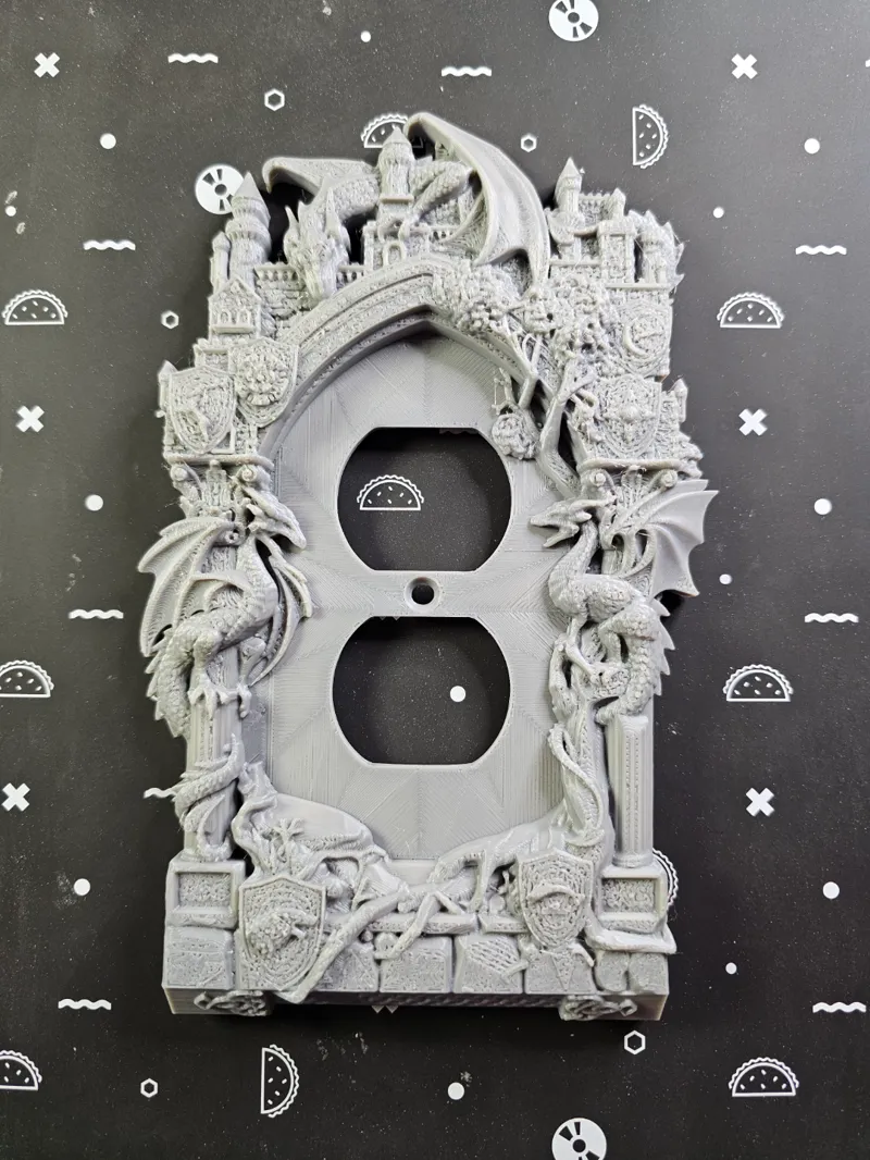 Dragon and Forest Castle Outlet Plate