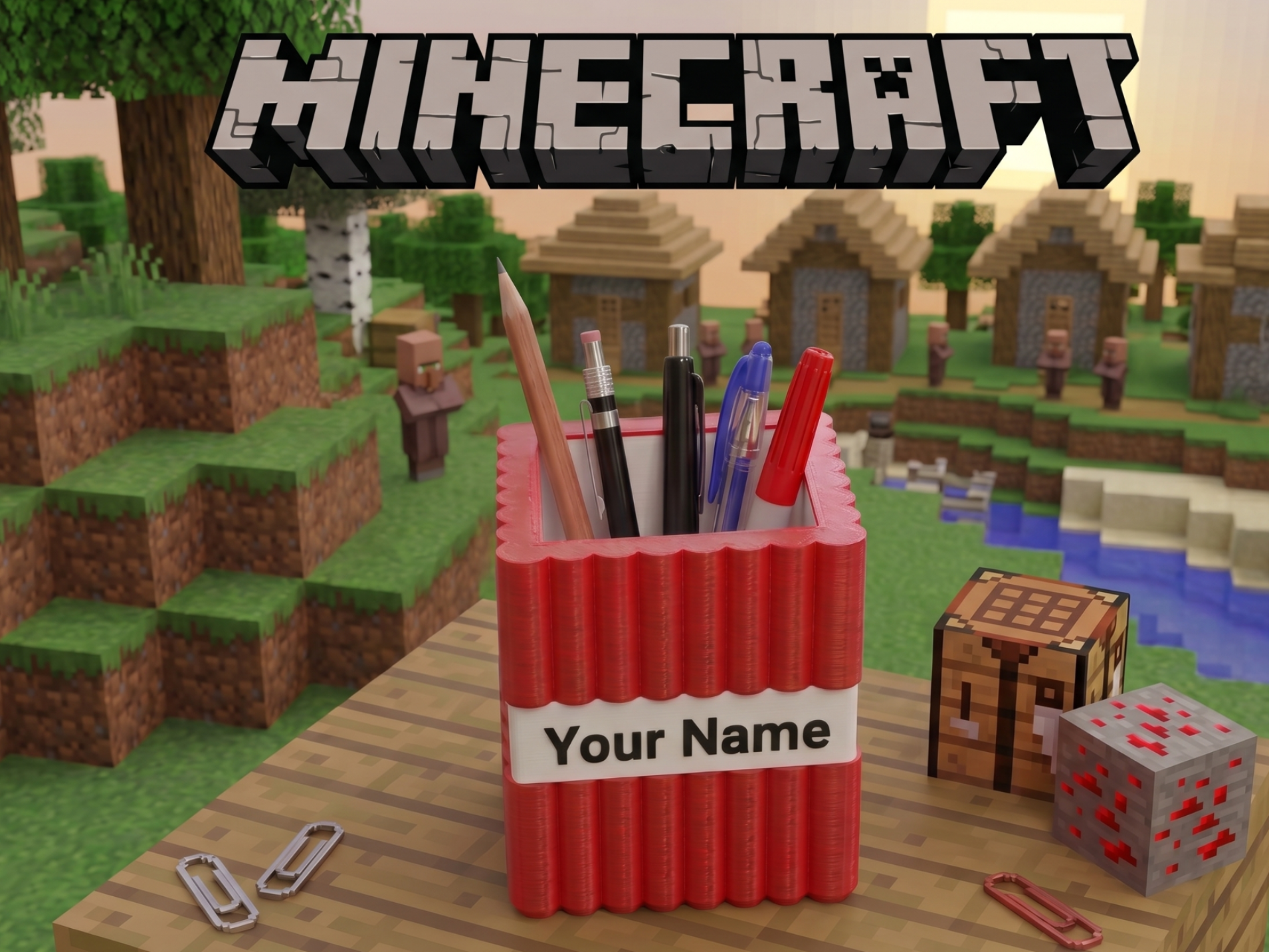 Minecraft TNT Pen Holder | Customizable