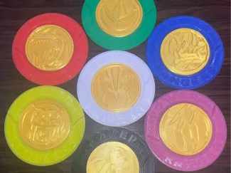 Mighty Morphin Power Coin Coaster Set - NO AMS