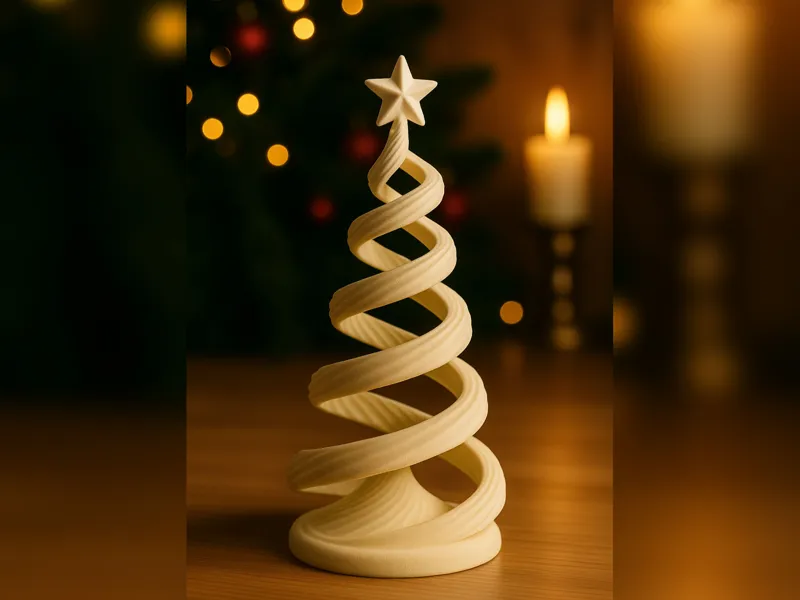 Frosted Ribbon Tree — Christmas Sculpture