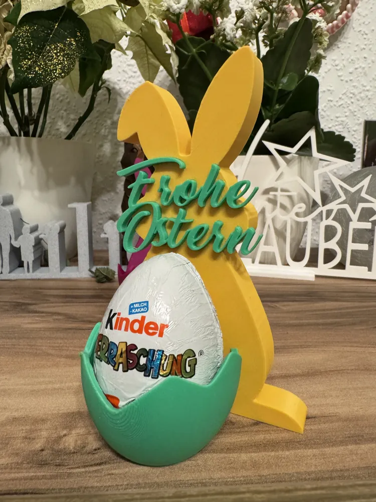 Easter Bunny with Egg Shell - Free 3D Print Model - MakerWorld