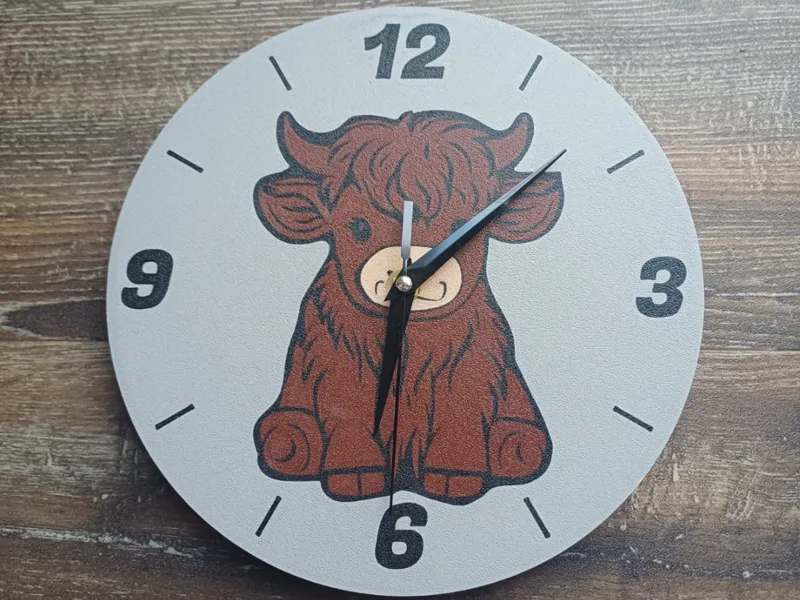 Highland Cow clock