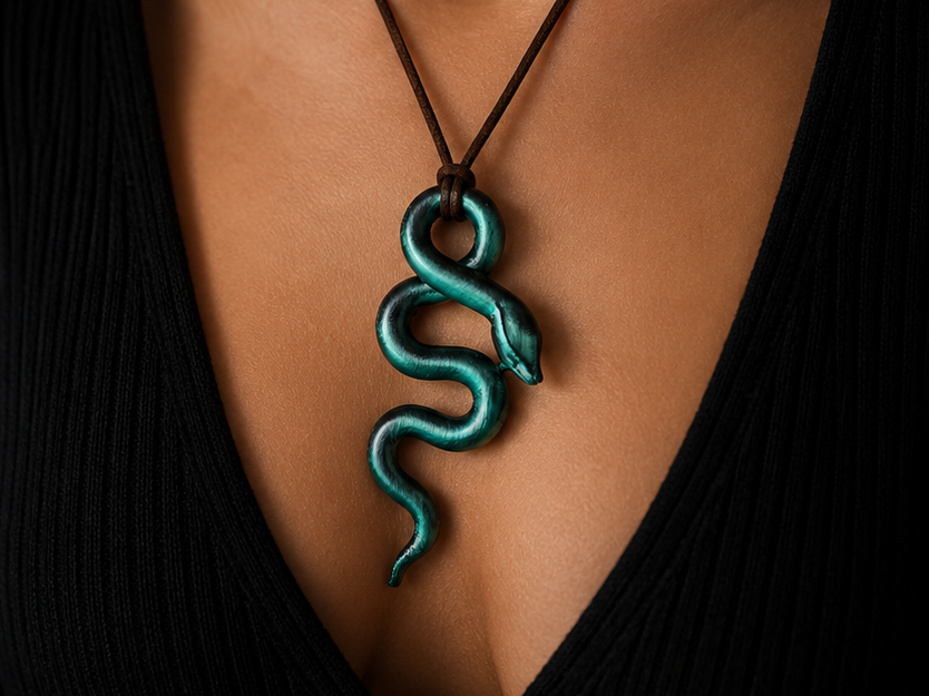 Murano Glass Inspired Snake Pendant