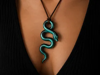 Murano Glass Inspired Snake Pendant
