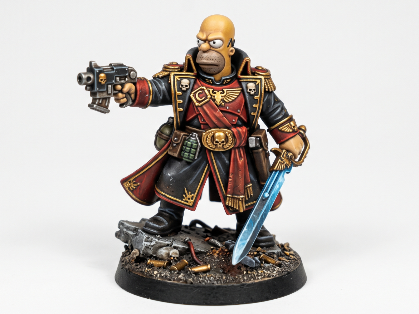Homer Simpson - Grimdark Imperial Guard Commissar - 1