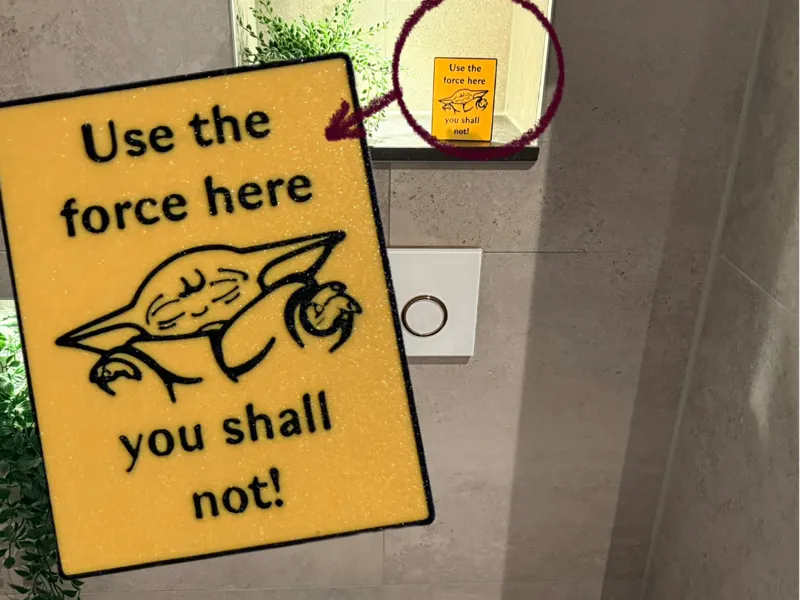 No force toilet/ bathroom sign