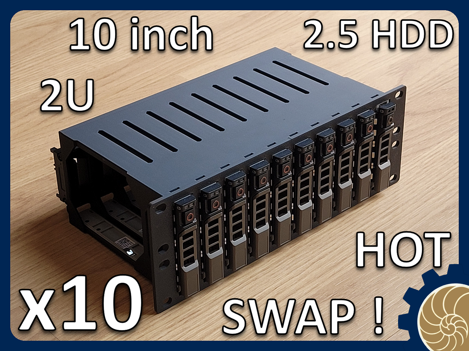 10 inch Rack 2U: 10x 2.5 inch HDD/SSD - HOT SWAP !