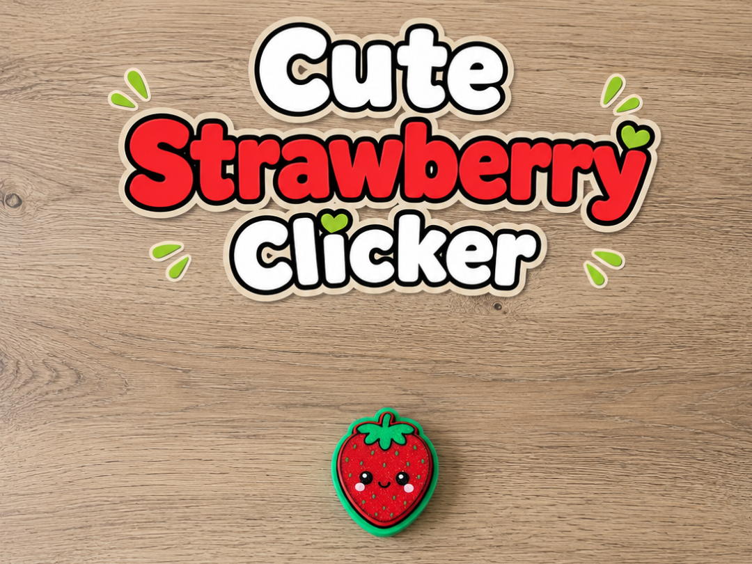 Cute Strawberry clicker keychain