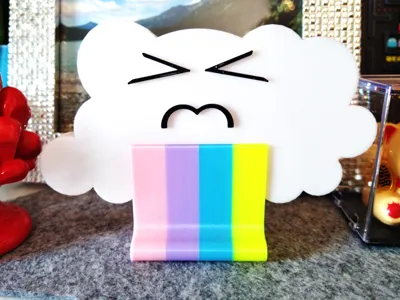 Cute cloud pooping rainbow